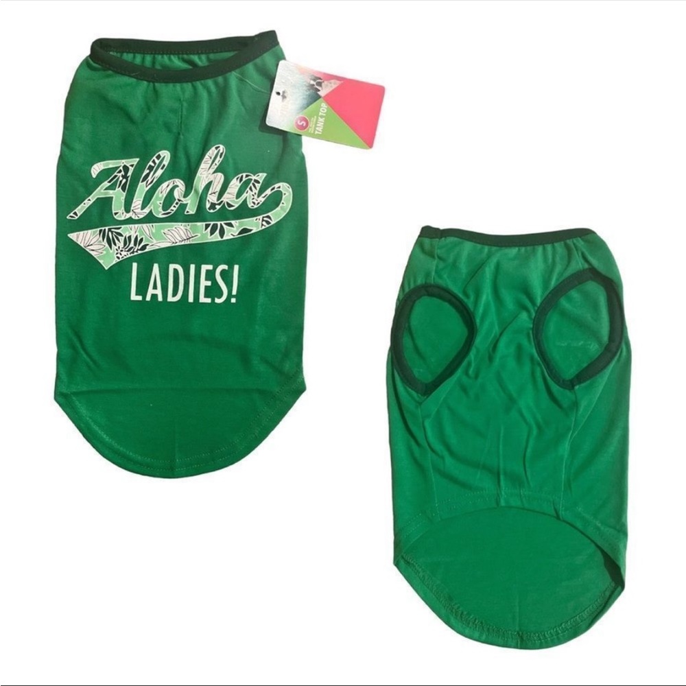 NWT Vibrant Life "Aloha Ladies" Dog Tank Top Green Floral Size Medium - Picture 3 of 9